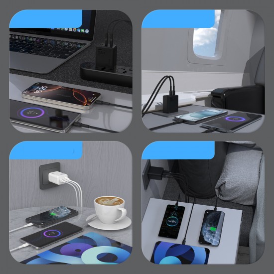 Dudao A29C 65W GaN Wall Charger + USB-C Cable - Black