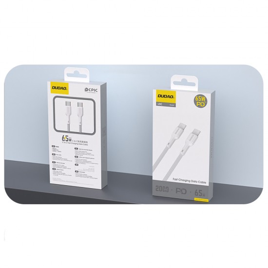 Dudao L9C 65W USB-C - USB-C 2m Cable - White