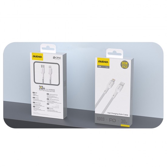 Dudao L9X 30W USB-C - Lightning Cable 1m - White