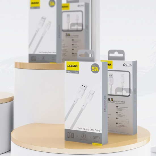 Dudao L9T 5A USB-A - USB-C Cable 1m - White