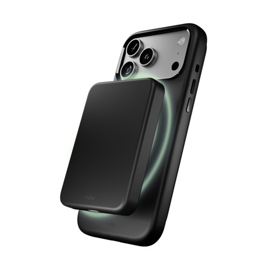 Puro Icon Mag Pro Liquid Silicone Case for iPhone 17 Pro Max, MagSafe Compatible, with Camera Protection and Aluminum Buttons - Black