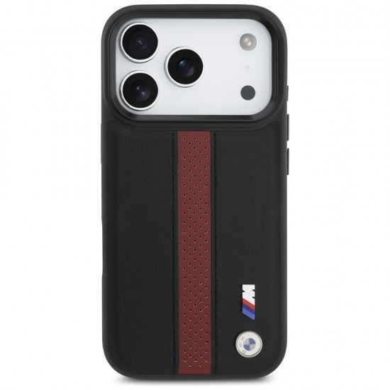 BMW M Perforated Stripe Logo MagSafe Case for iPhone 17 Pro - Red