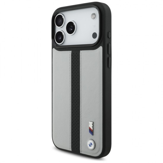 BMW M Perforated Stripe Logo MagSafe Case for iPhone 17 Pro Max - Gray
