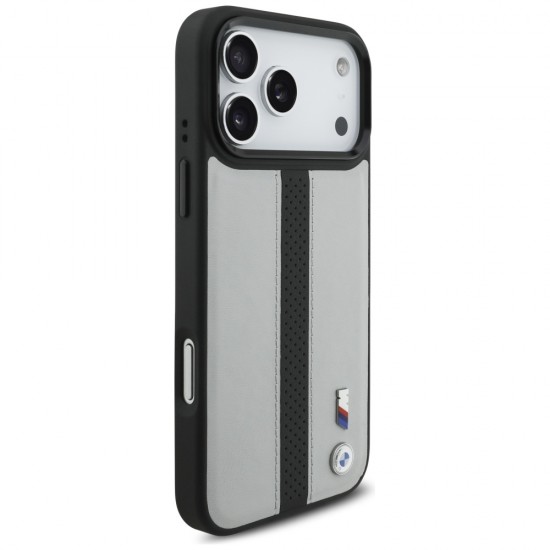 BMW M Perforated Stripe Logo MagSafe Case for iPhone 17 Pro Max - Gray