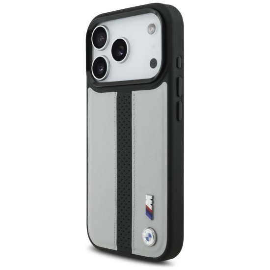 BMW M Perforated Stripe Logo MagSafe Case for iPhone 17 Pro - Gray