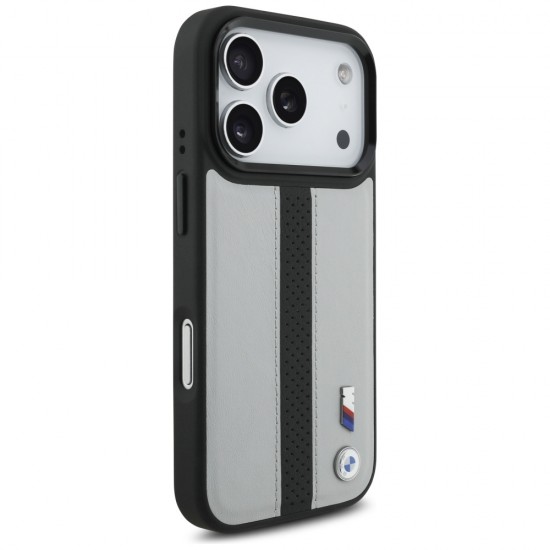 BMW M Perforated Stripe Logo MagSafe Case for iPhone 17 Pro - Gray
