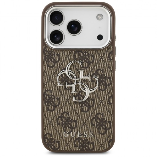 Guess 4G Big 4G Classic Logo case for iPhone 17 Pro brown - silver