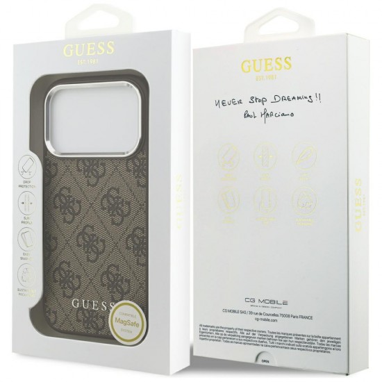 Guess 4G Classic Logo MagSafe Case for iPhone 17 Pro Max - Brown