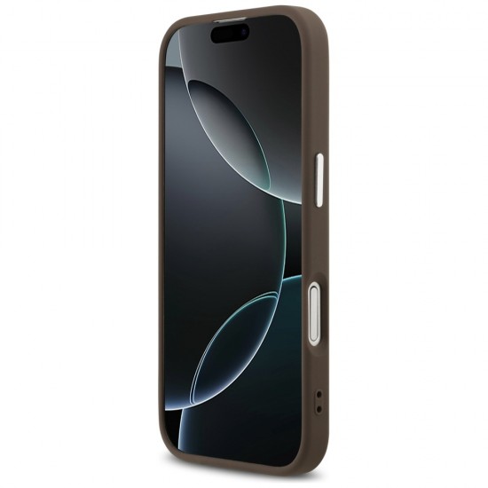 Etui Guess 4G Triangle Logo MagSafe na iPhone 17 - brązowe