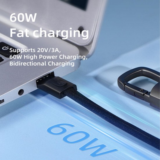 Tech-Protect Ultraboost DNA Cable with Keychain USB-C PD 60W / 3A - Gray