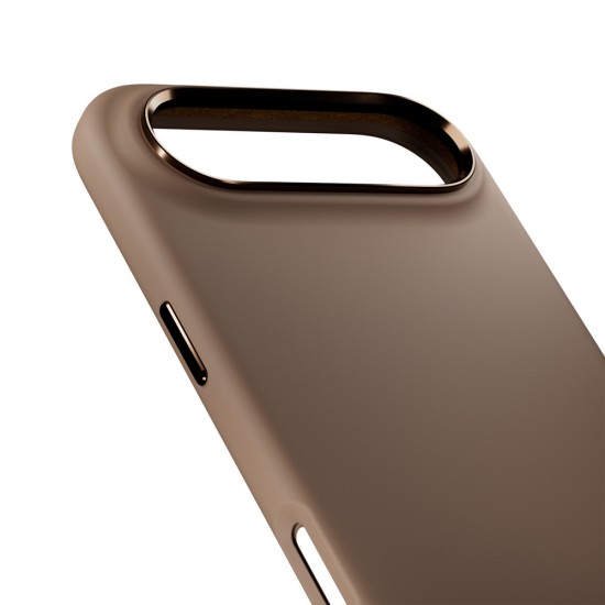 Puro Icon Mag Pro Liquid Silicone Case for iPhone 17 Air, MagSafe Compatible, with Camera Protection and Aluminum Buttons - Brown