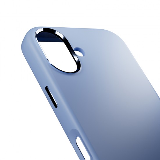 Puro Icon Mag Pro Liquid Silicone Case for iPhone 17, MagSafe Compatible, with Camera Protection and Aluminum Buttons - Blue