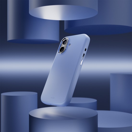 Puro Icon Mag Pro Liquid Silicone Case for iPhone 17, MagSafe Compatible, with Camera Protection and Aluminum Buttons - Blue