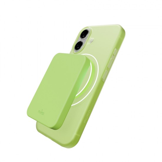 Puro Daylight Magsafe Compatible Silicone Case for iPhone 17 - Translucent Green