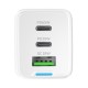Wozinsky GaN 65W Charger with USB-A 2xUSB-C Ports with 65W USB-C Cable - White