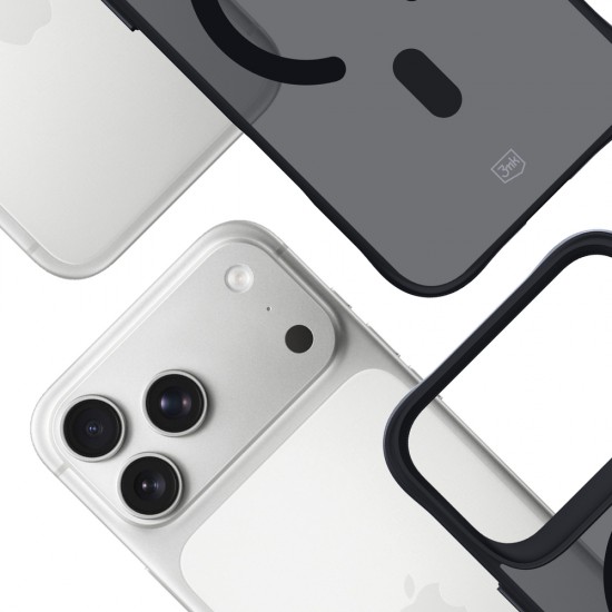 3mk Smoke MagCase for iPhone 17 Pro Max - Black Semi-Transparent