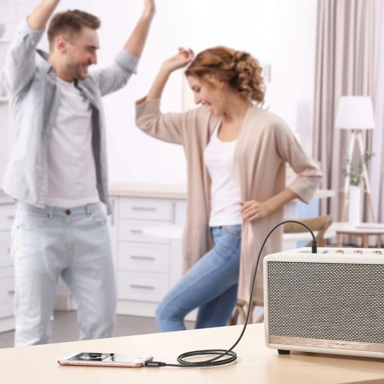 Dudao L12S AUX cable mini jack 3.5mm 1m 3-pole stereo - black