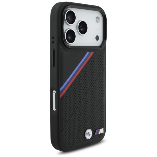 BMW M Tricolor Metal Logo MagSafe Case for iPhone 17 Pro - Black