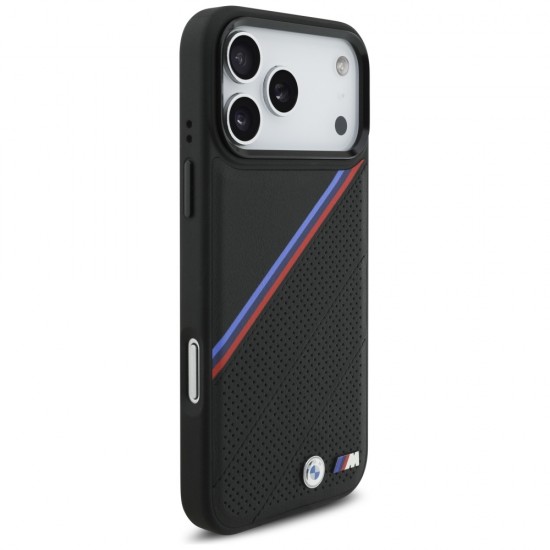 BMW M Tricolor Metal Logo MagSafe Case for iPhone 17 Pro Max - Black