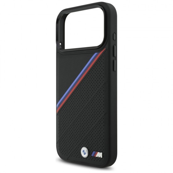 BMW M Tricolor Metal Logo MagSafe Case for iPhone 17 Pro Max - Black