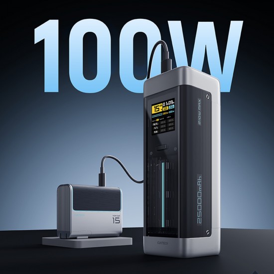 Powerbank Cuktech CUK00P23GLBK 210W 25000mAh Power Bank 2 x USB-C 1 x USB-A - Black