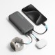 Cuktech CUKP200NGLDG 45W 20000mAh Powerbank with Built-in USB-C Cable - Gray