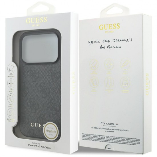Guess 4G Charms Collection MagSafe case for iPhone 17 Pro - black
