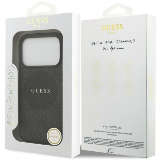 Guess 4G Circle Classic Logo MagSafe case for iPhone 17 Pro - black