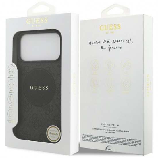 Guess 4G Circle Classic Logo MagSafe case for iPhone 17 Pro Max - black
