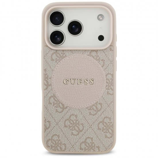 Guess 4G Circle Classic Logo MagSafe Case for iPhone 17 Pro - Pink