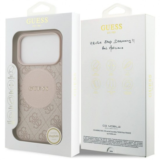 Guess 4G Circle Classic Logo MagSafe Case for iPhone 17 Pro - Pink