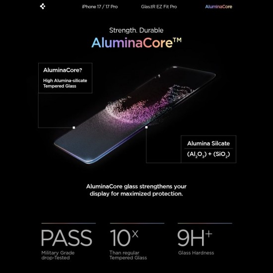 Spigen Glas.TR EZ Fit Pro Tempered Glass for iPhone 16 Pro / 17 / 17 Pro - Transparent