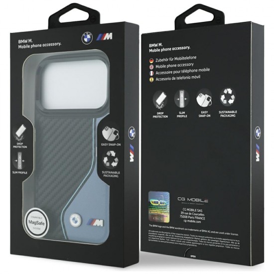 BMW M Carbon Logo MagSafe Case for iPhone 17 Pro - Blue