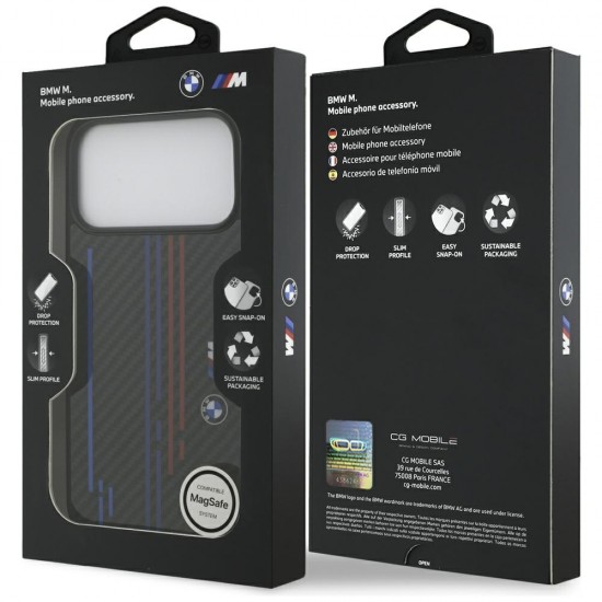 BMW M Kevlar Lines & Logo MagSafe Case for iPhone 17 Pro Max - Black