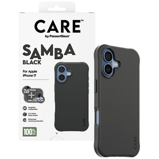 CARE by PanzerGlass Fashionable Samba MagSafe Case for iPhone 17 - Black