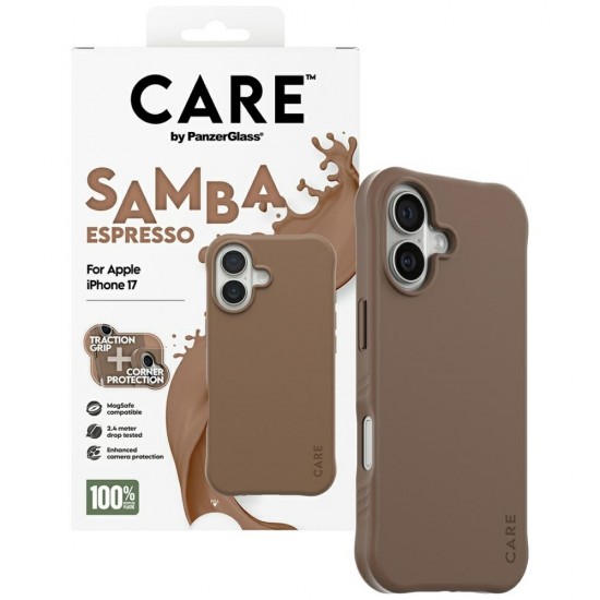 CARE by PanzerGlass Fashionable Samba MagSafe Case for iPhone 17 - Brown