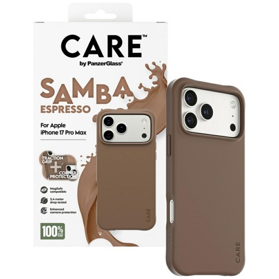 CARE by PanzerGlass Fashionable Samba MagSafe Case for iPhone 17 Pro Max - Brown