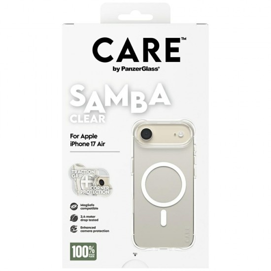 CARE by PanzerGlass Fashionable Samba Case w. White MagSafe for iPhone Air - Transparent