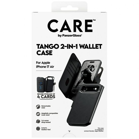 CARE by PanzerGlass Feature Tango 2in1 Wallet Case MagSafe for iPhone Air - Black
