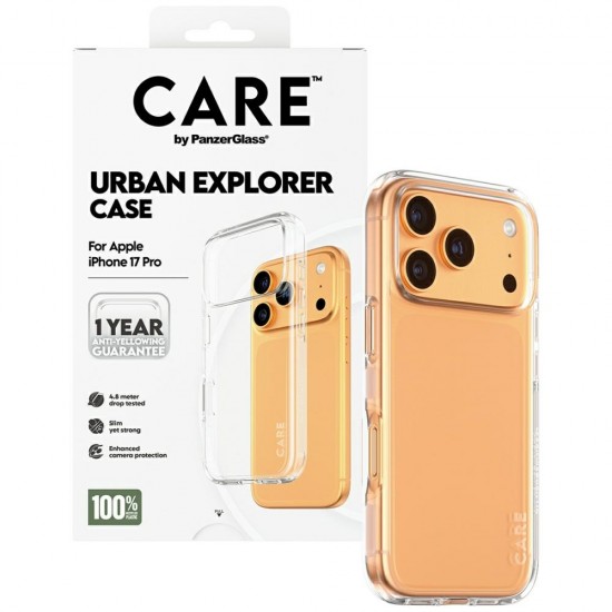 CARE by PanzerGlass Flagship Urban Explorer Case w. Clear Frame for iPhone 17 Pro - Transparent