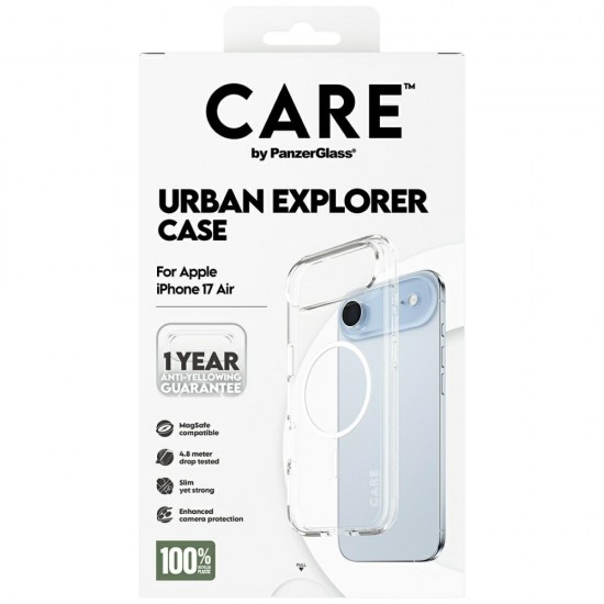 CARE by PanzerGlass Flagship Urban Explorer Case w. White MagSafe for iPhone Air - Transparent