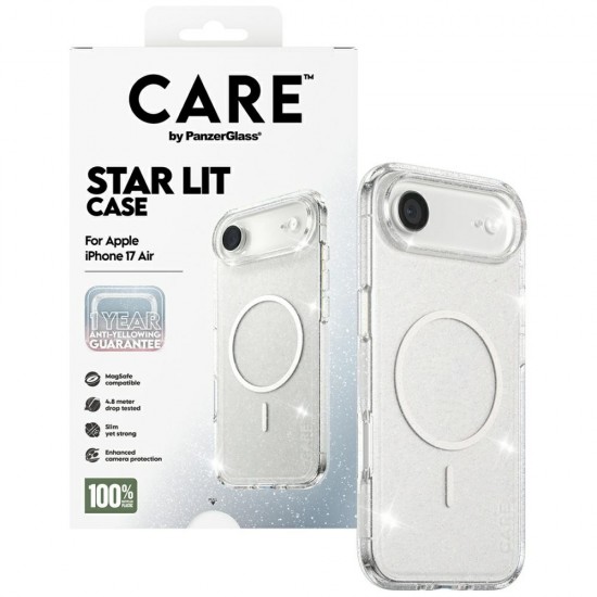 CARE by PanzerGlass Flagship Urban Explorer Case w. White MagSafe for iPhone Air - Clear Glitter