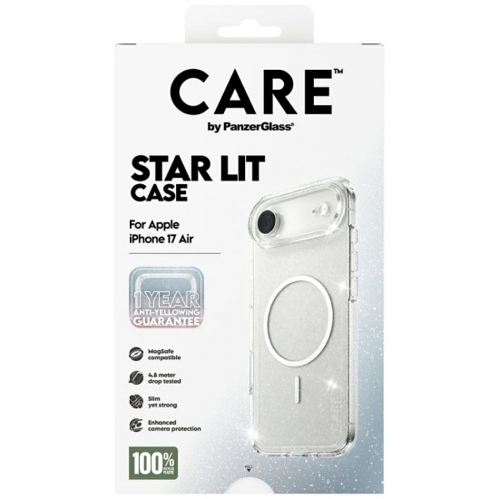 CARE by PanzerGlass Flagship Urban Explorer Case w. White MagSafe for iPhone Air - Clear Glitter