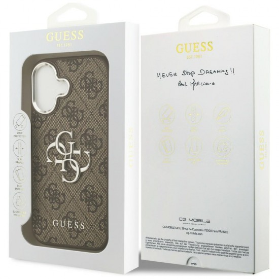 Guess 4G Big 4G Classic Logo case for iPhone 17 - brown and silver