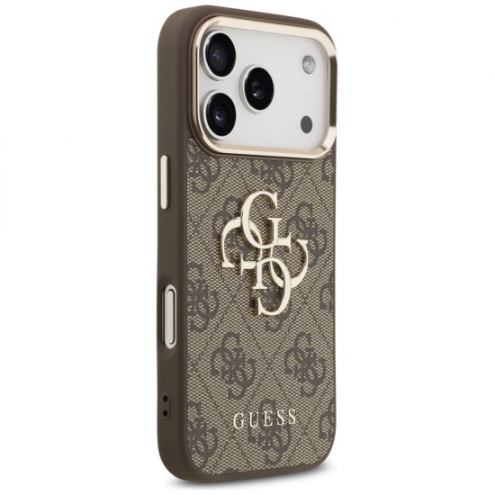 Guess 4G Big 4G Classic Logo Case for iPhone 17 Pro - Brown and Gold