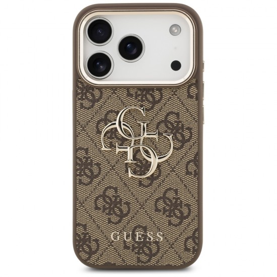 Guess 4G Big 4G Classic Logo Case for iPhone 17 Pro Max - Brown and Gold