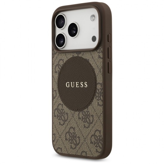 Guess 4G Circle Classic Logo MagSafe case for iPhone 17 Pro - brown