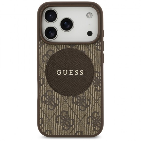 Guess 4G Circle Classic Logo MagSafe case for iPhone 17 Pro - brown