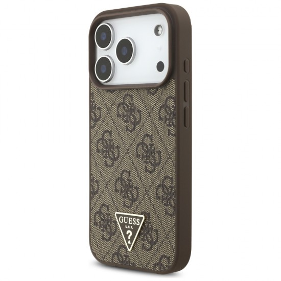 Guess 4G Strap Triangle Logo MagSafe case for iPhone 17 Pro - brown