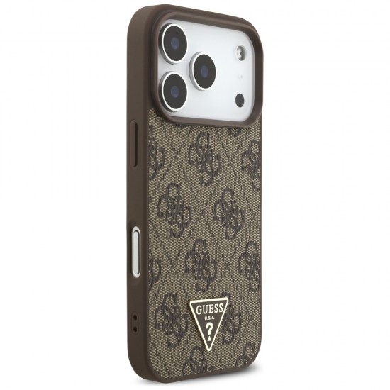 Guess 4G Strap Triangle Logo MagSafe case for iPhone 17 Pro - brown